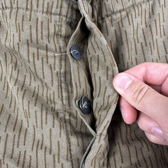 80s East Germany Rain Camo Insulated Cargo Pants M 48 Green Suspenders 36x25 - Picture 6 of 16